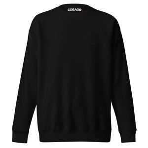 Embroidered Black Stroke Candela on Black Unisex Premium Sweatshirt