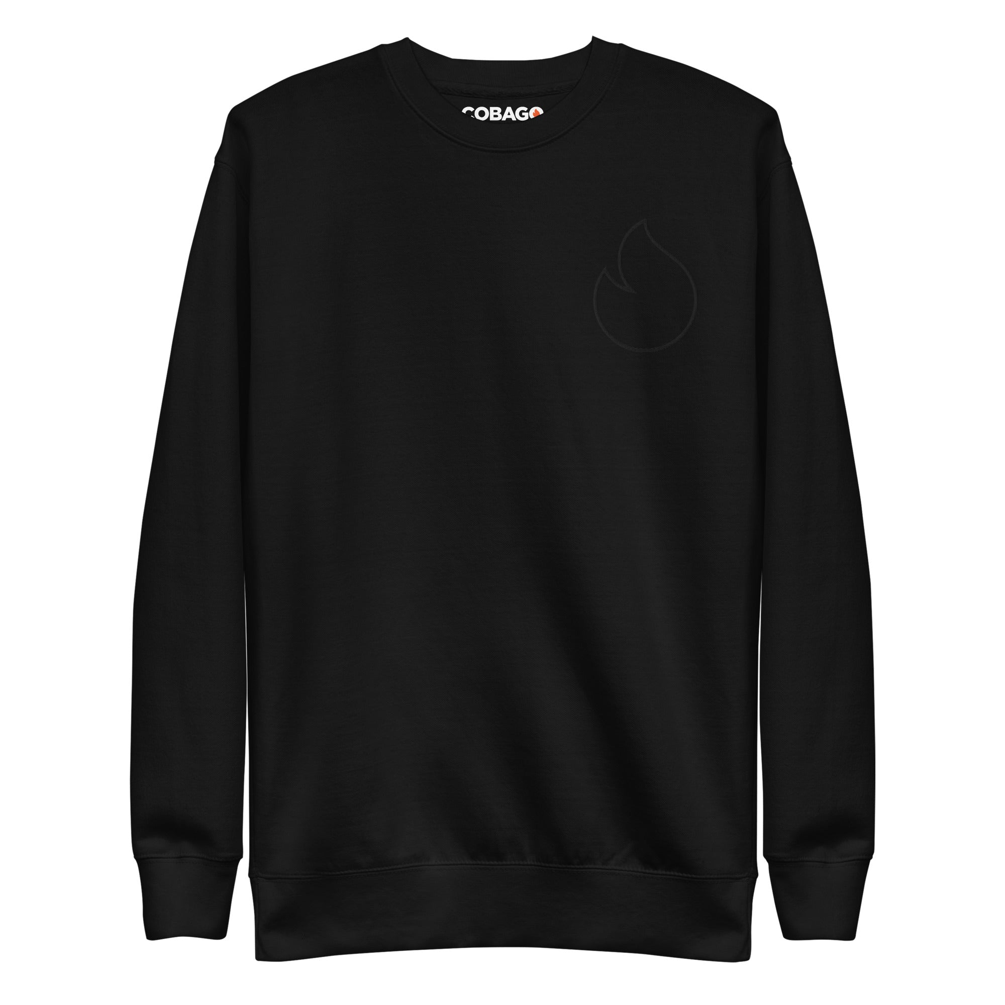 Embroidered Black Stroke Candela on Black Unisex Premium Sweatshirt