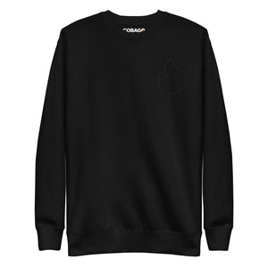 Embroidered Black Stroke Candela on Black Unisex Premium Sweatshirt