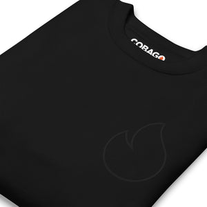 Embroidered Black Stroke Candela on Black Unisex Premium Sweatshirt