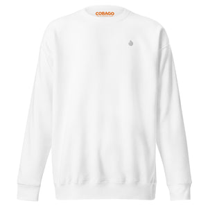 Embroidered White Candela Unisex Premium Sweatshirt