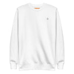 Embroidered White Candela Unisex Premium Sweatshirt