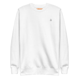 Embroidered White Candela Unisex Premium Sweatshirt