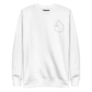 Embroidered White Stroke Candela Unisex Premium Sweatshirt