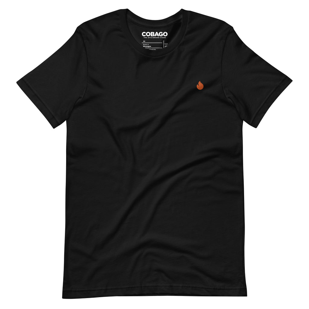 Embroidered Orange Candela Black Unisex t-shirt