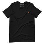 Embroidered Orange Candela Black Unisex t-shirt