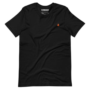 Embroidered Orange Candela Black Unisex t-shirt