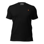 Embroidered Orange Candela Black Unisex t-shirt