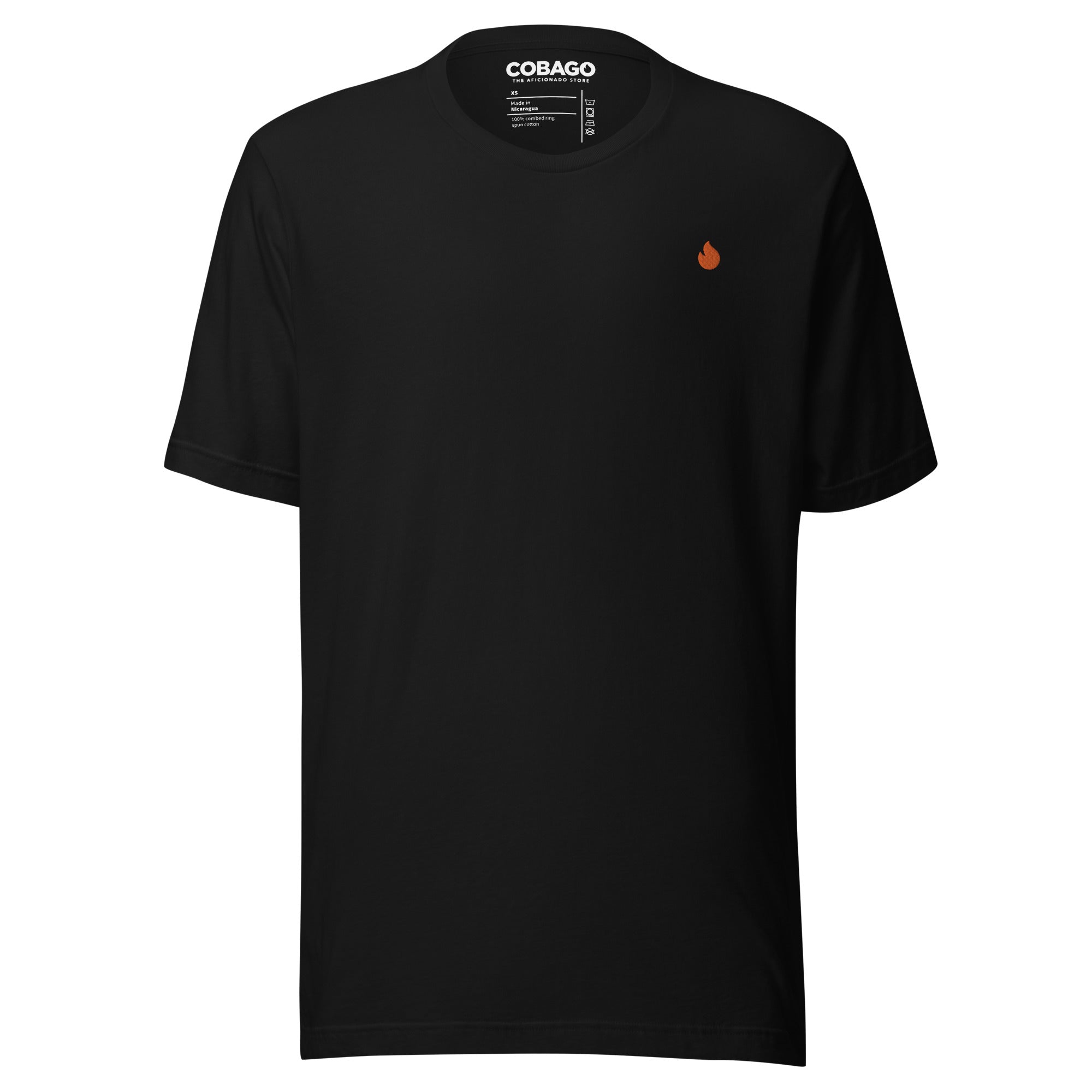 Embroidered Orange Candela Black Unisex t-shirt