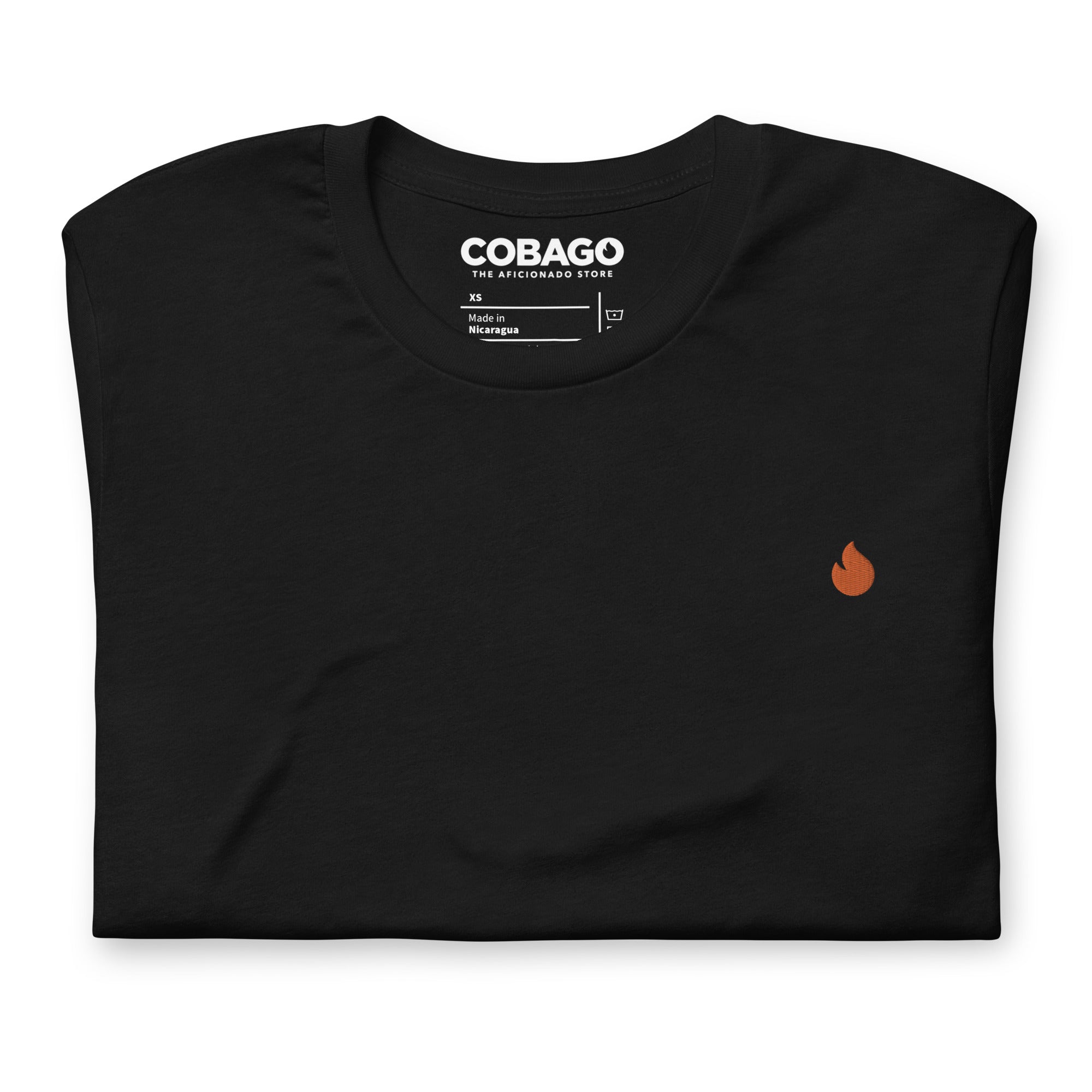 Embroidered Orange Candela Black Unisex t-shirt