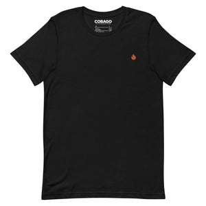 Embroidered Orange Candela Black Unisex t-shirt