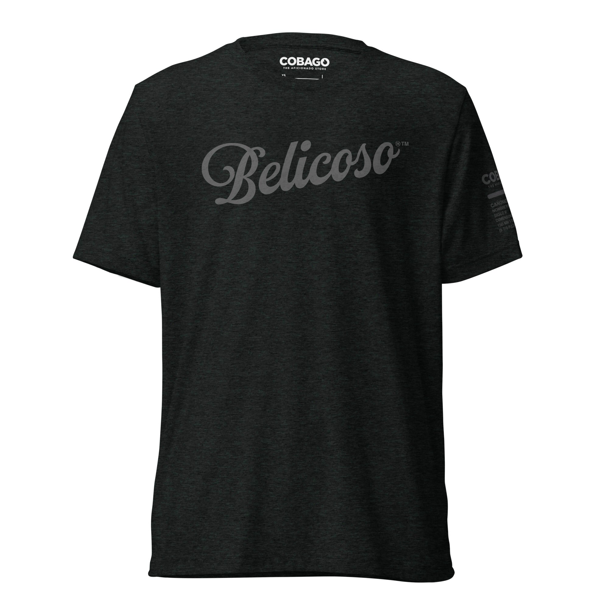 Belicoso Charcoal Tri-blend Black Short sleeve t-shirt