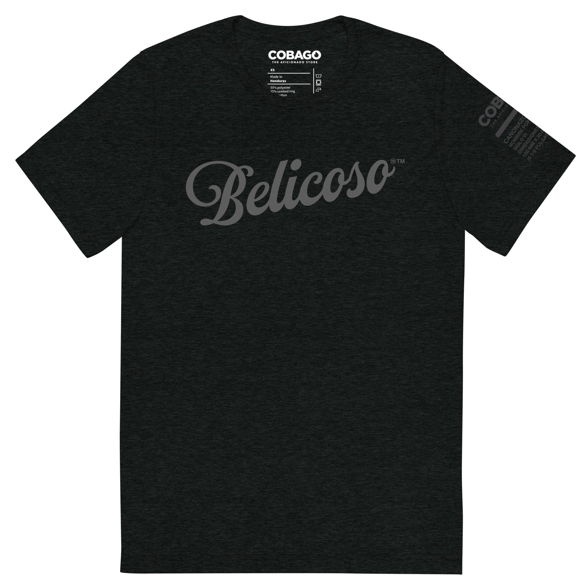 Belicoso Charcoal Tri-blend Black Short sleeve t-shirt