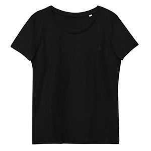 Embroidered Black Candela Women's fitted eco tee