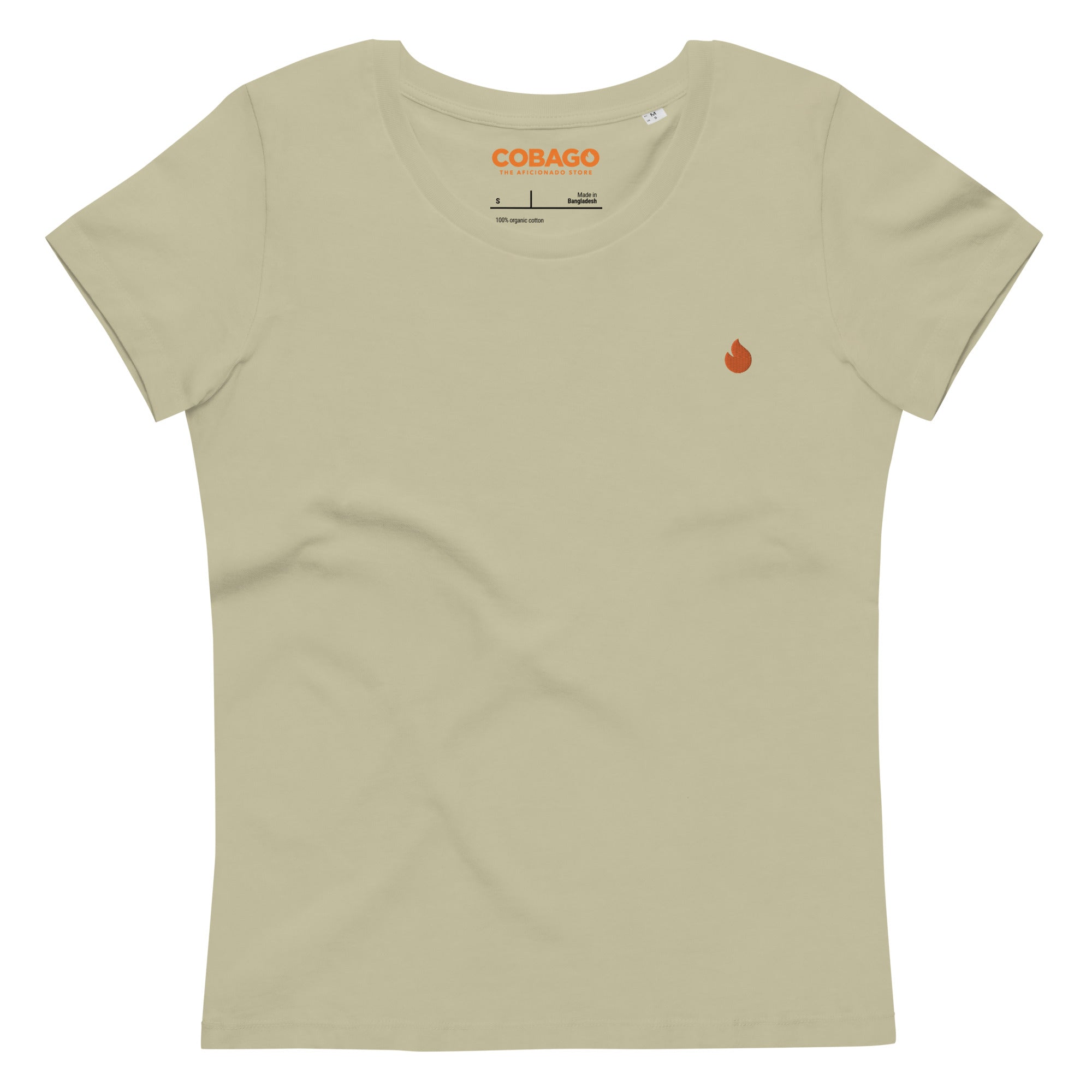 Embroidered Orange Candela Women's fitted eco tee