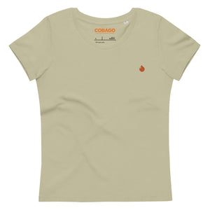 Embroidered Orange Candela Women's fitted eco tee