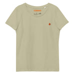 Embroidered Orange Candela Women's fitted eco tee