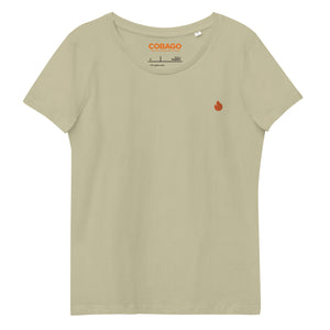 Embroidered Orange Candela Women's fitted eco tee