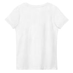 Embroidered White Candela Women's fitted eco tee