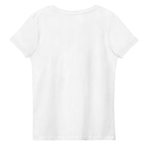 Embroidered White Candela Women's fitted eco tee