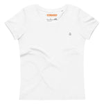 Embroidered White Candela Women's fitted eco tee