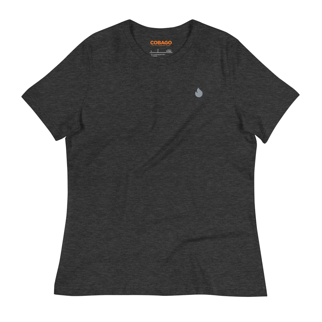 Embroidered Gray Candela Women's Relaxed T-Shirt