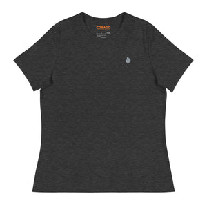 Embroidered Gray Candela Women's Relaxed T-Shirt