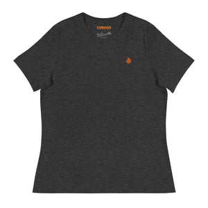 Embroidered Orange Candela Women's Relaxed T-Shirt