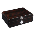Luxury Humidor Home Cedar Wood Piano Finish Glossy Cigar Box W/ Key Hygrometer Humidifier